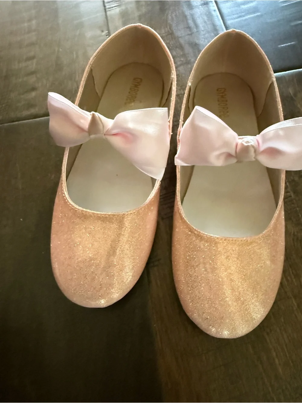Gymboree Sparkling Light Pink Bow Mary Jane Flats